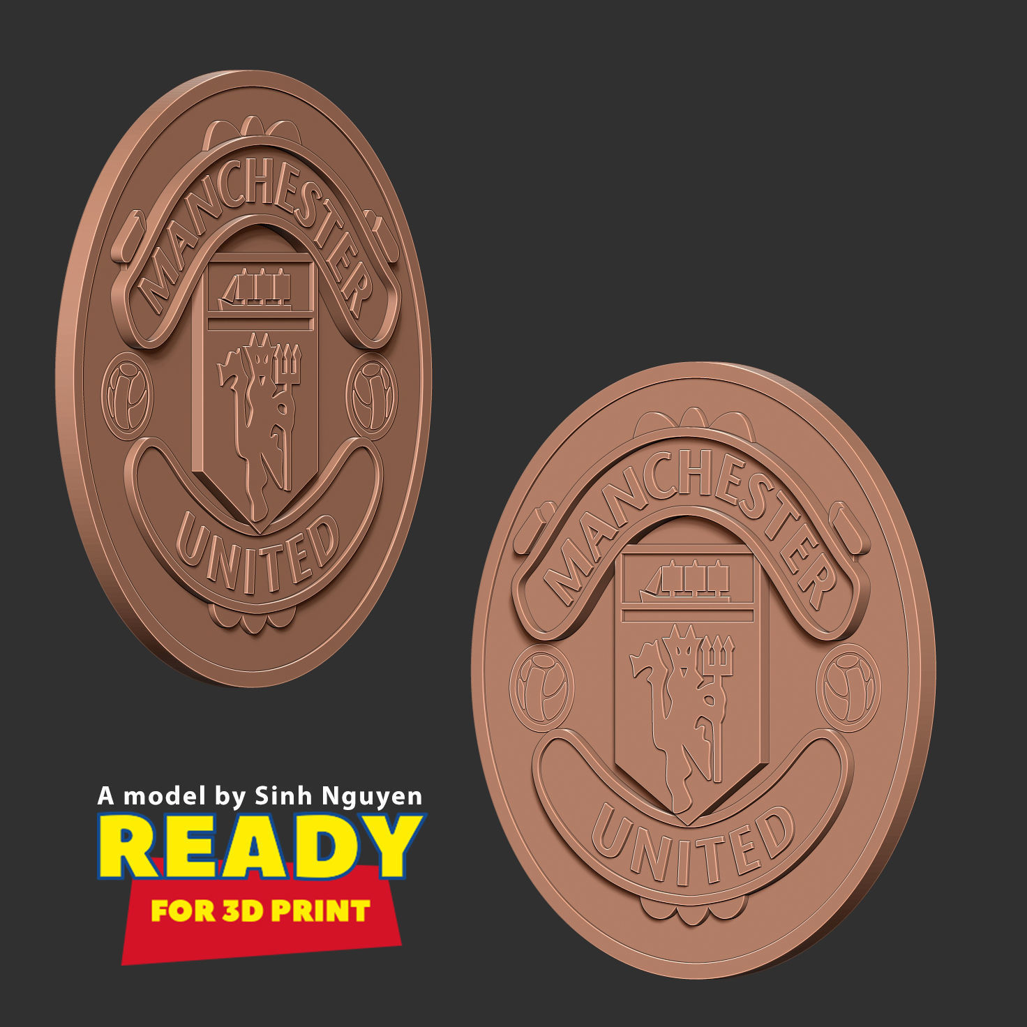 Manchester United logo 3D print model_2