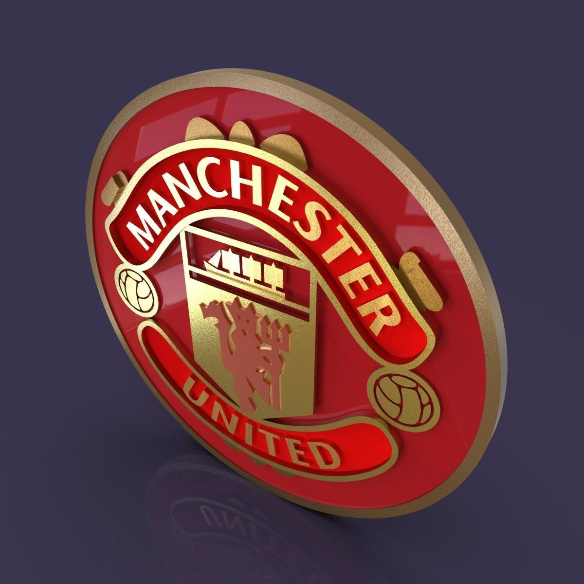 Manchester United logo 3D print model_10