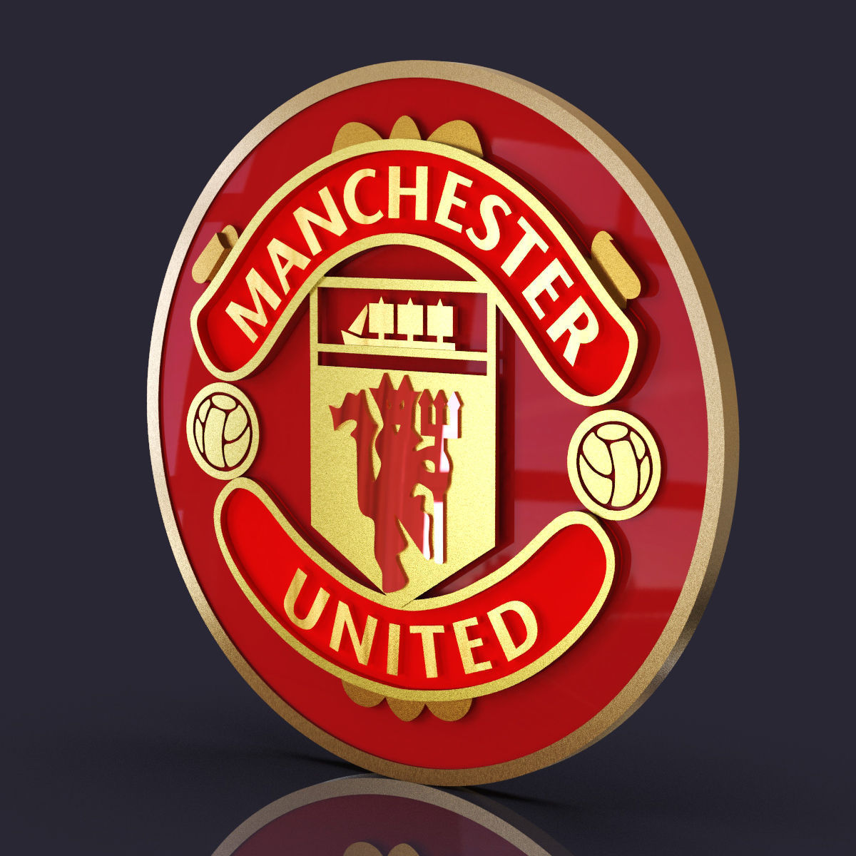 Manchester United logo 3D print model_7