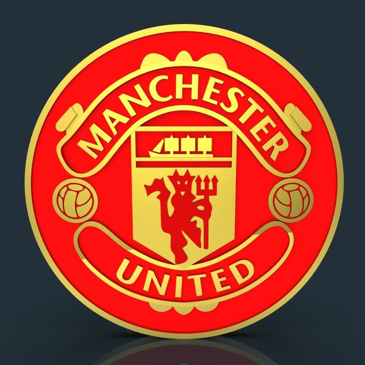 Manchester United logo 3D print model_15
