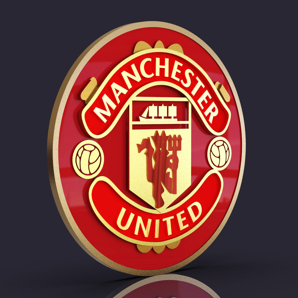 Manchester United logo 3D print model_5