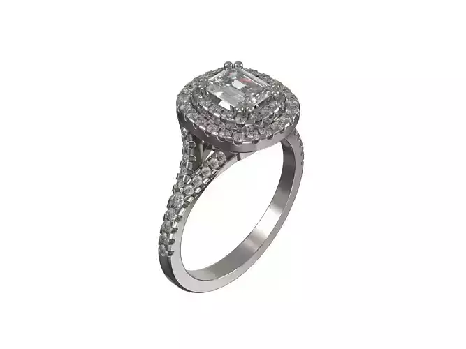 Custom golden engagement ring  with brilliants