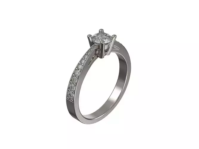 Engagement golden ring with brilliants