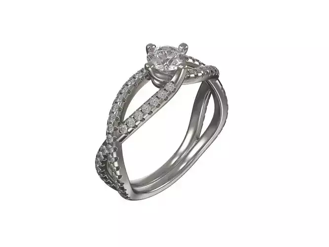 Engagement golden ring with diamonds 2 versions