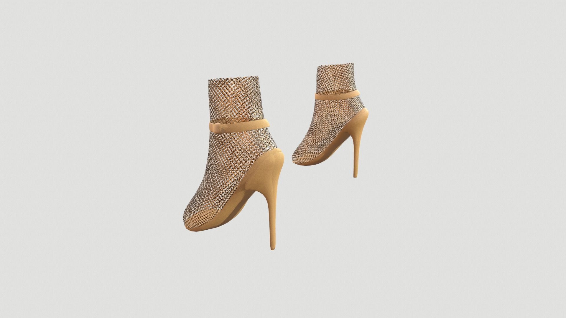 Shoe collection Low-poly 3D model_7