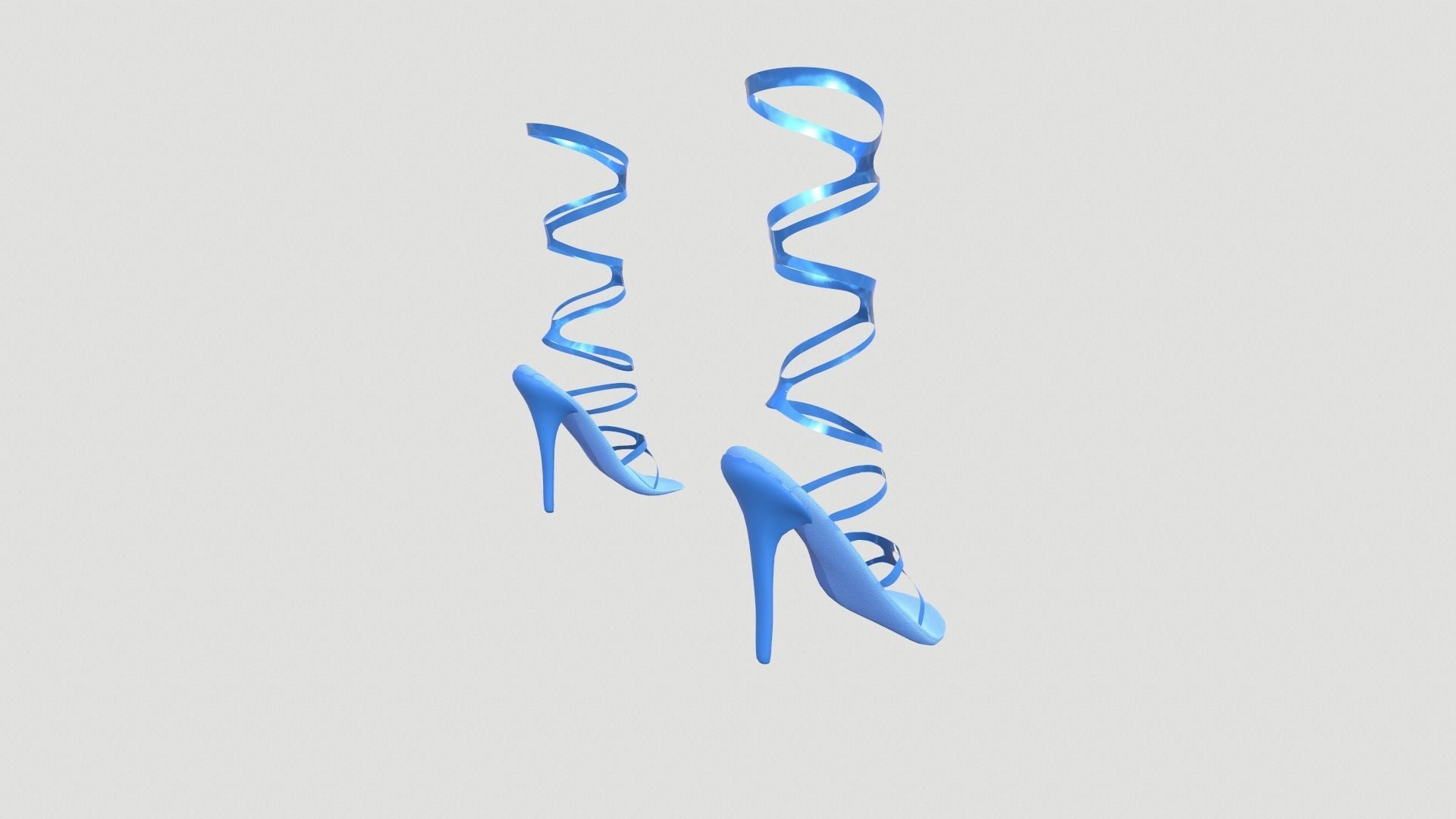 Shoe collection Low-poly 3D model_3