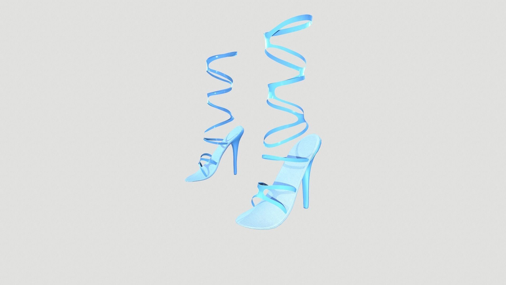Shoe collection Low-poly 3D model_2