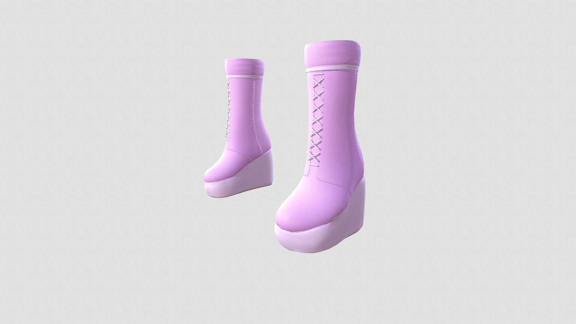Shoe collection Low-poly 3D model_8