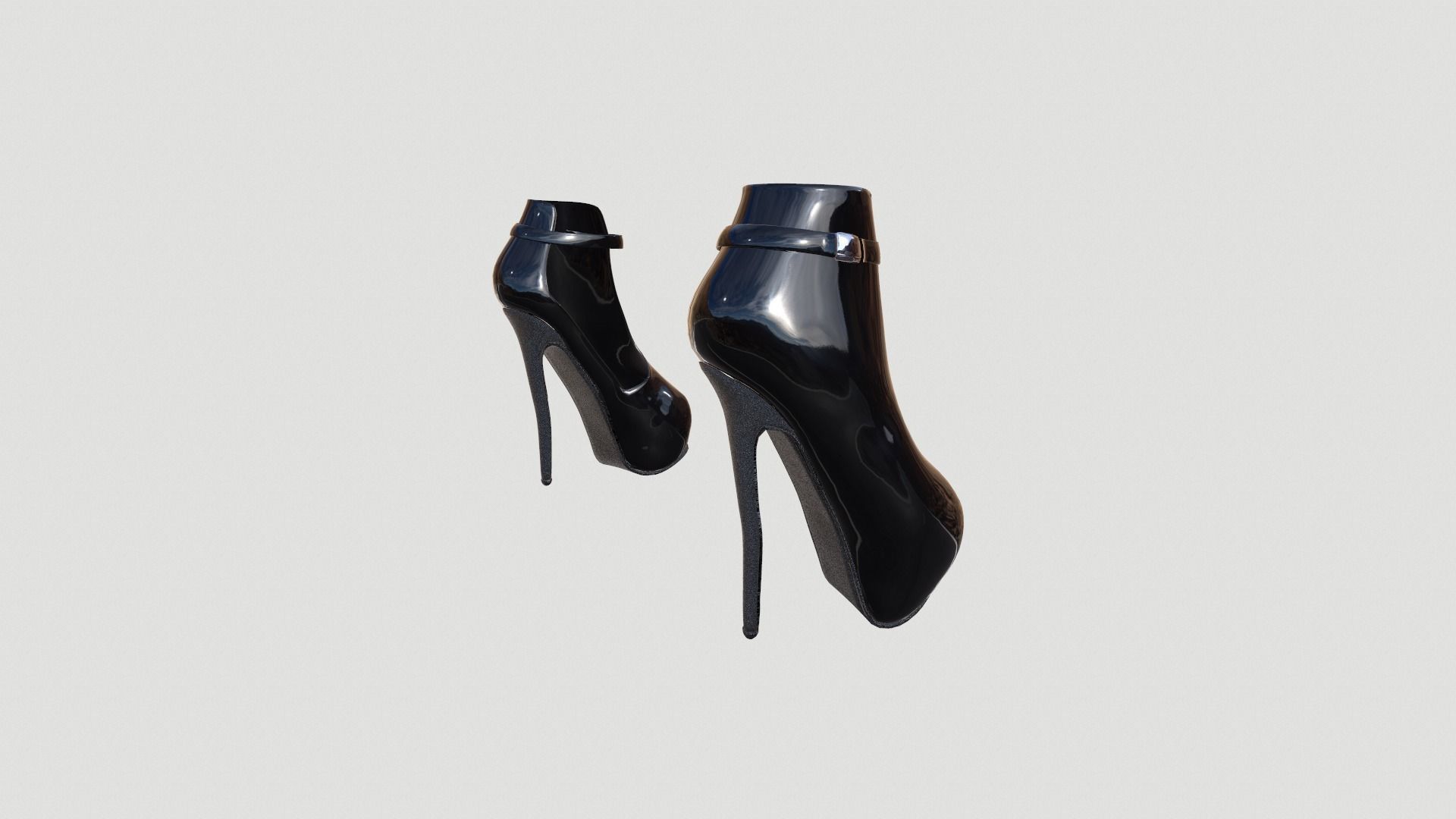 Shoe collection Low-poly 3D model_5
