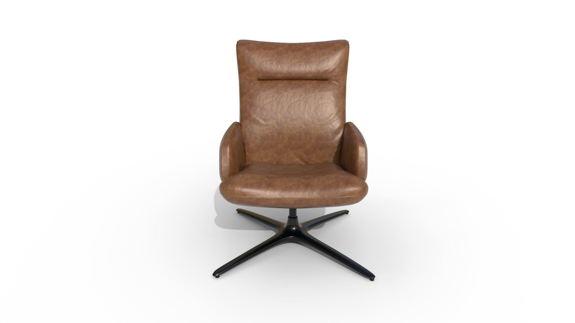 Wooden and leather chair 3D Model Collection_7