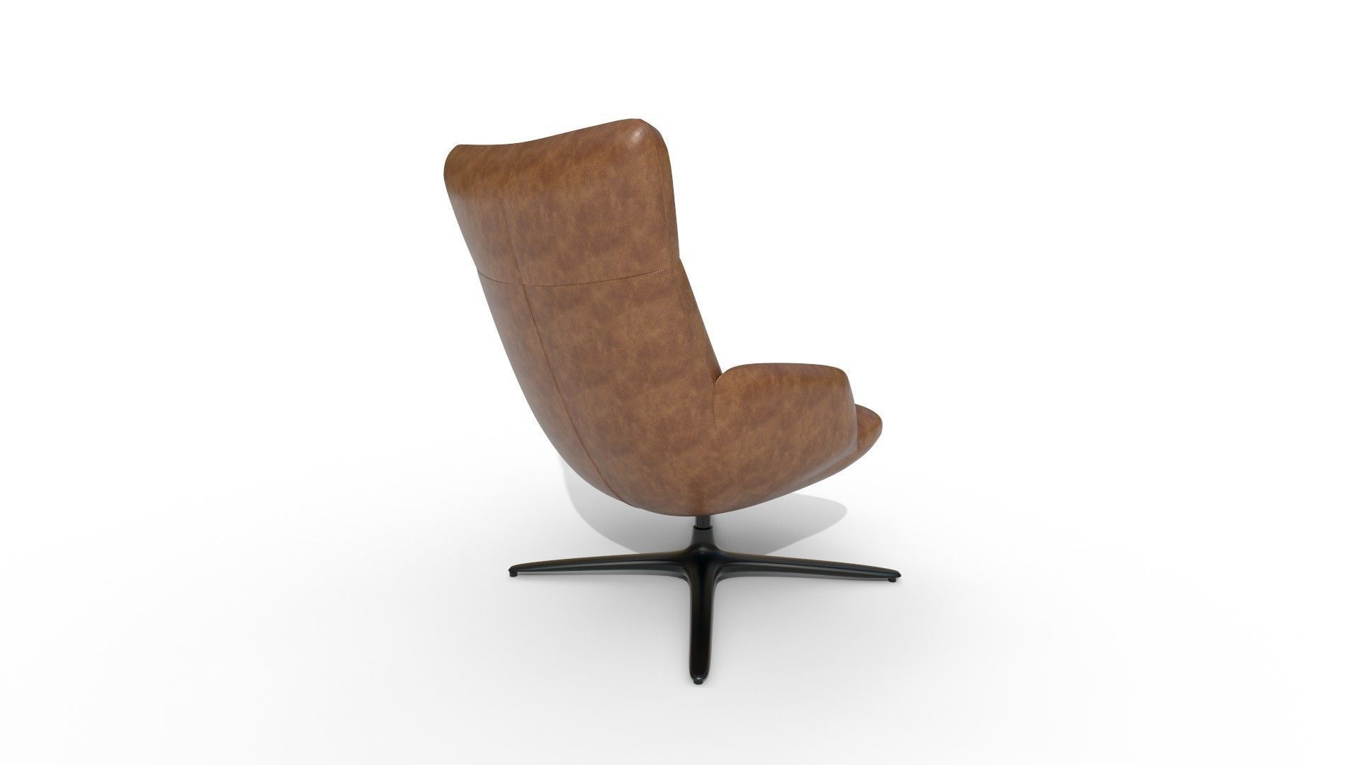 Wooden and leather chair 3D Model Collection_8