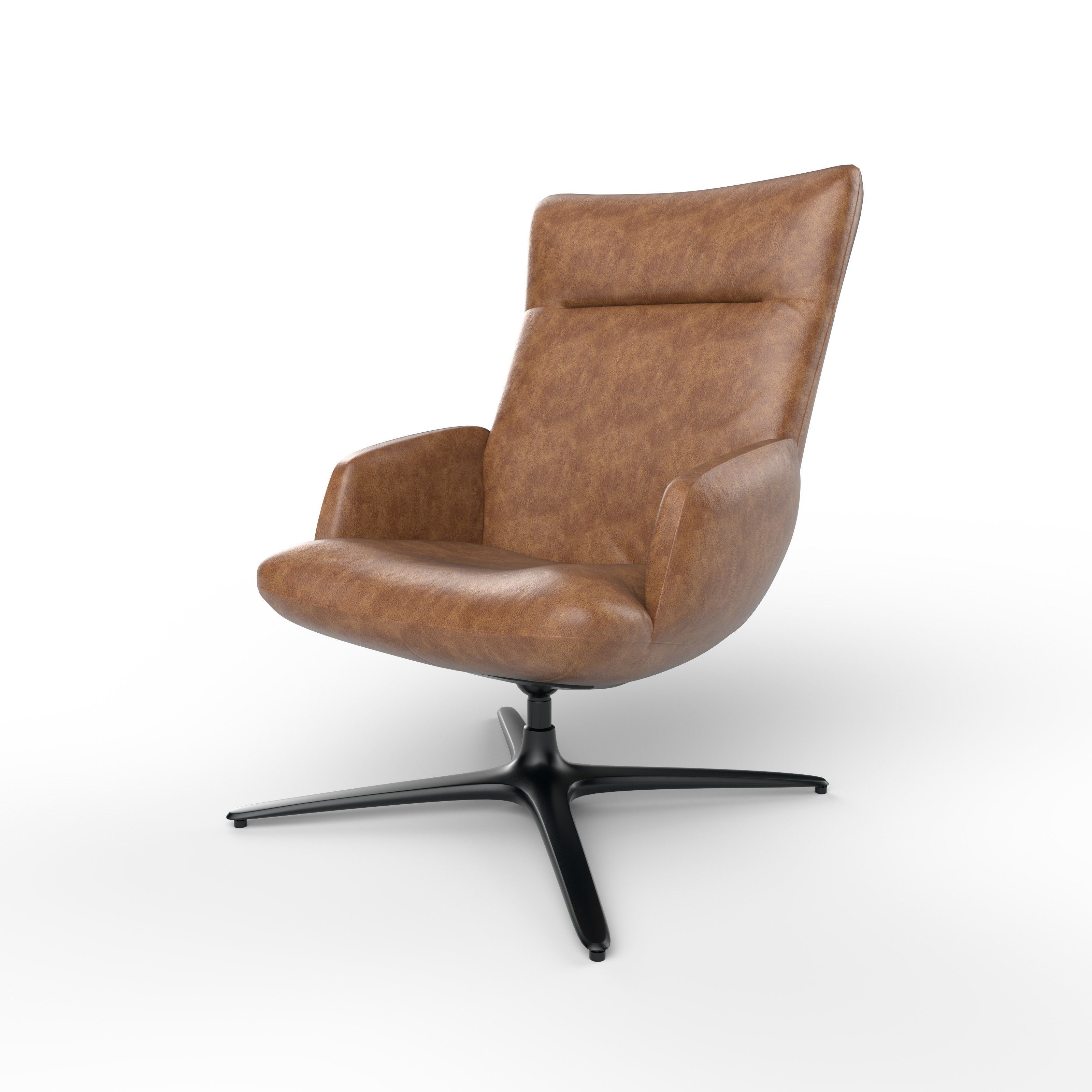 Wooden and leather chair 3D Model Collection_9