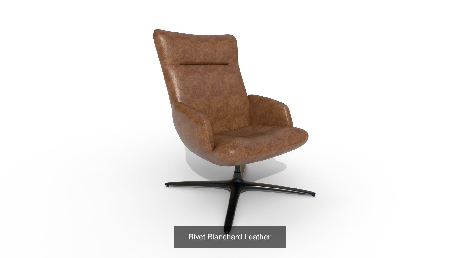 Wooden and leather chair 3D Model Collection_3