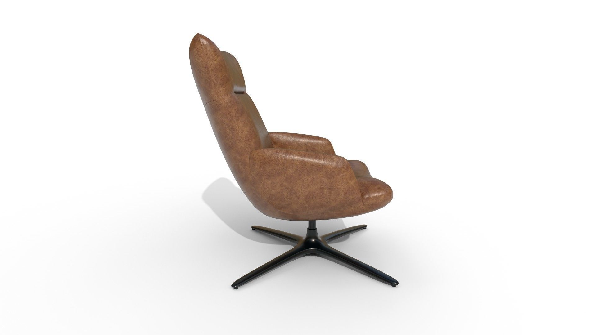 Wooden and leather chair 3D Model Collection_5