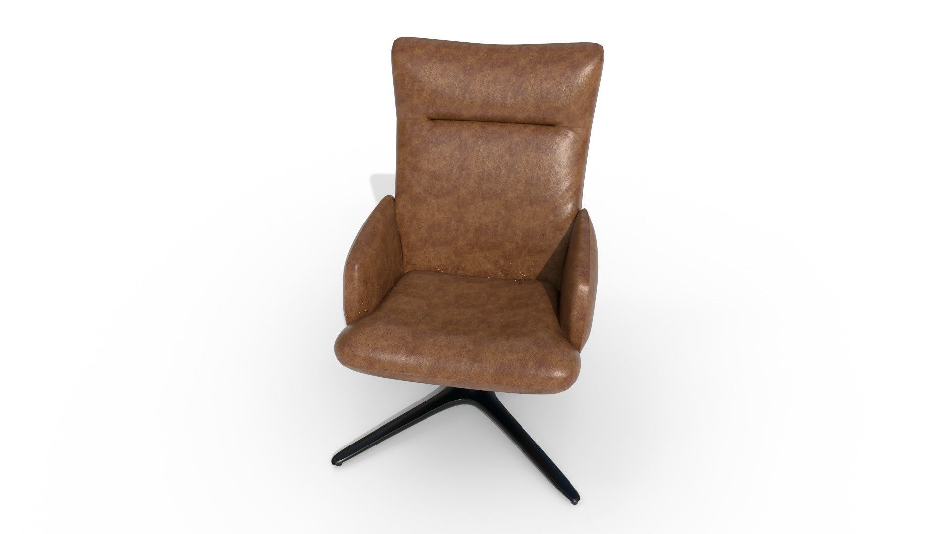 Wooden and leather chair 3D Model Collection_6