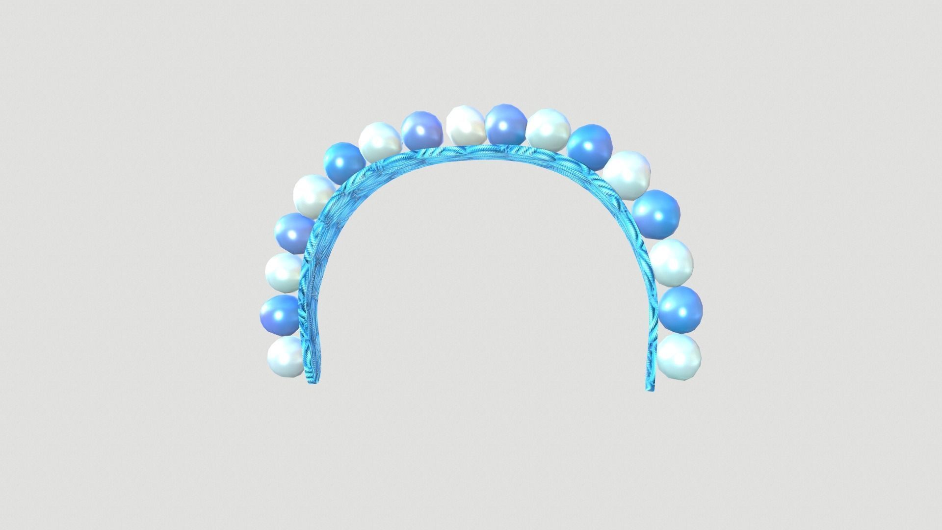 Jewelry collection headband with pearls Low-poly 3D model_2
