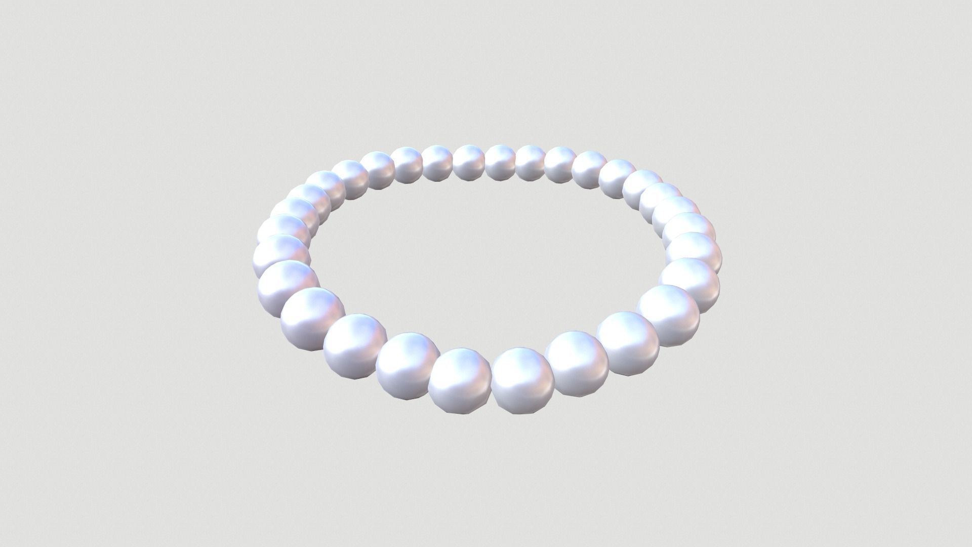 Jewelry collection headband with pearls Low-poly 3D model_4