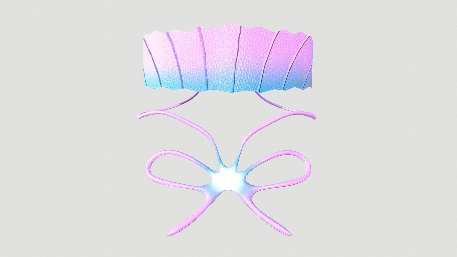Jewelry collection headband with pearls Low-poly 3D model_1