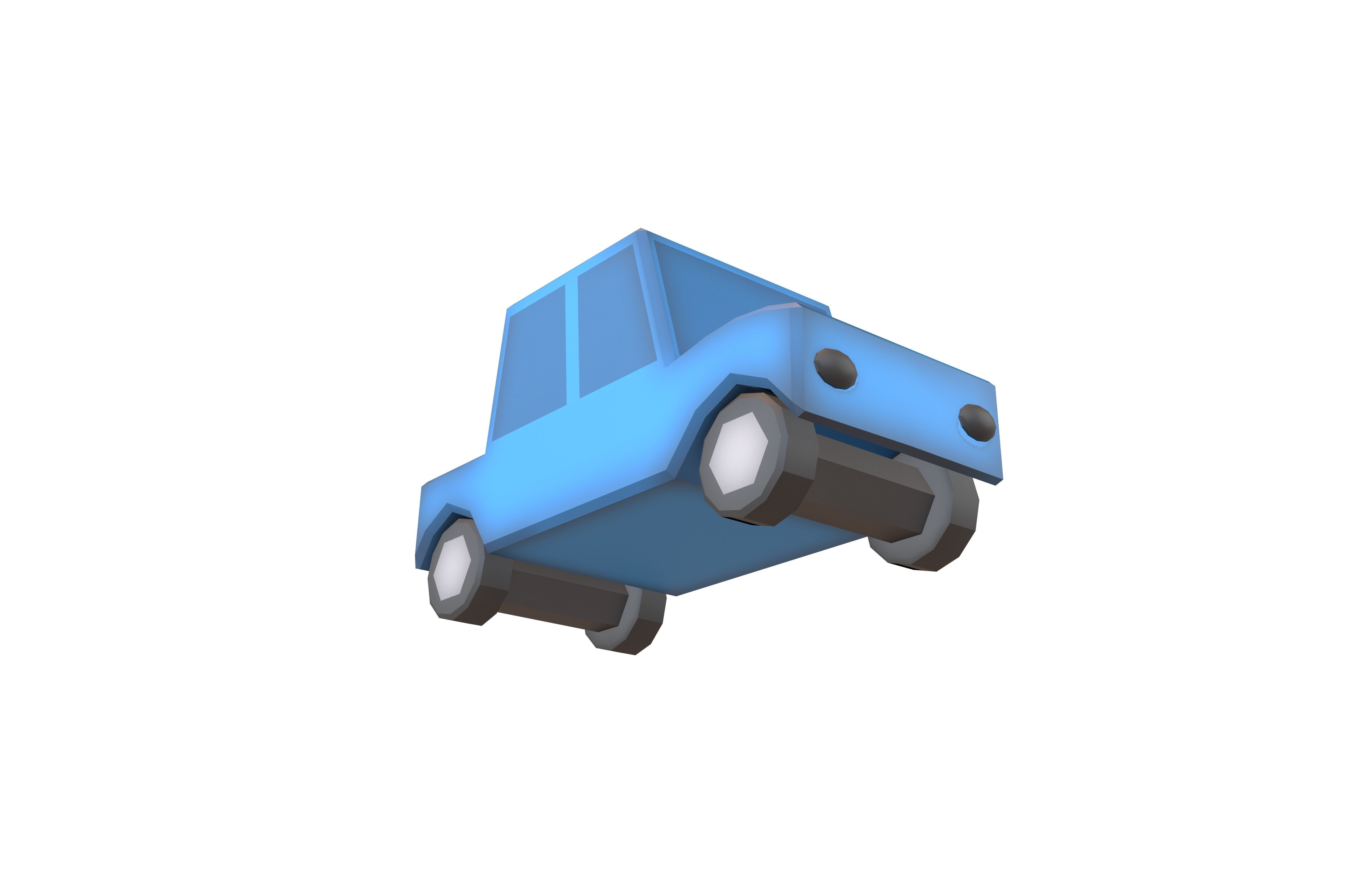 Cartoon Car v1 001 Low-poly 3D model_2