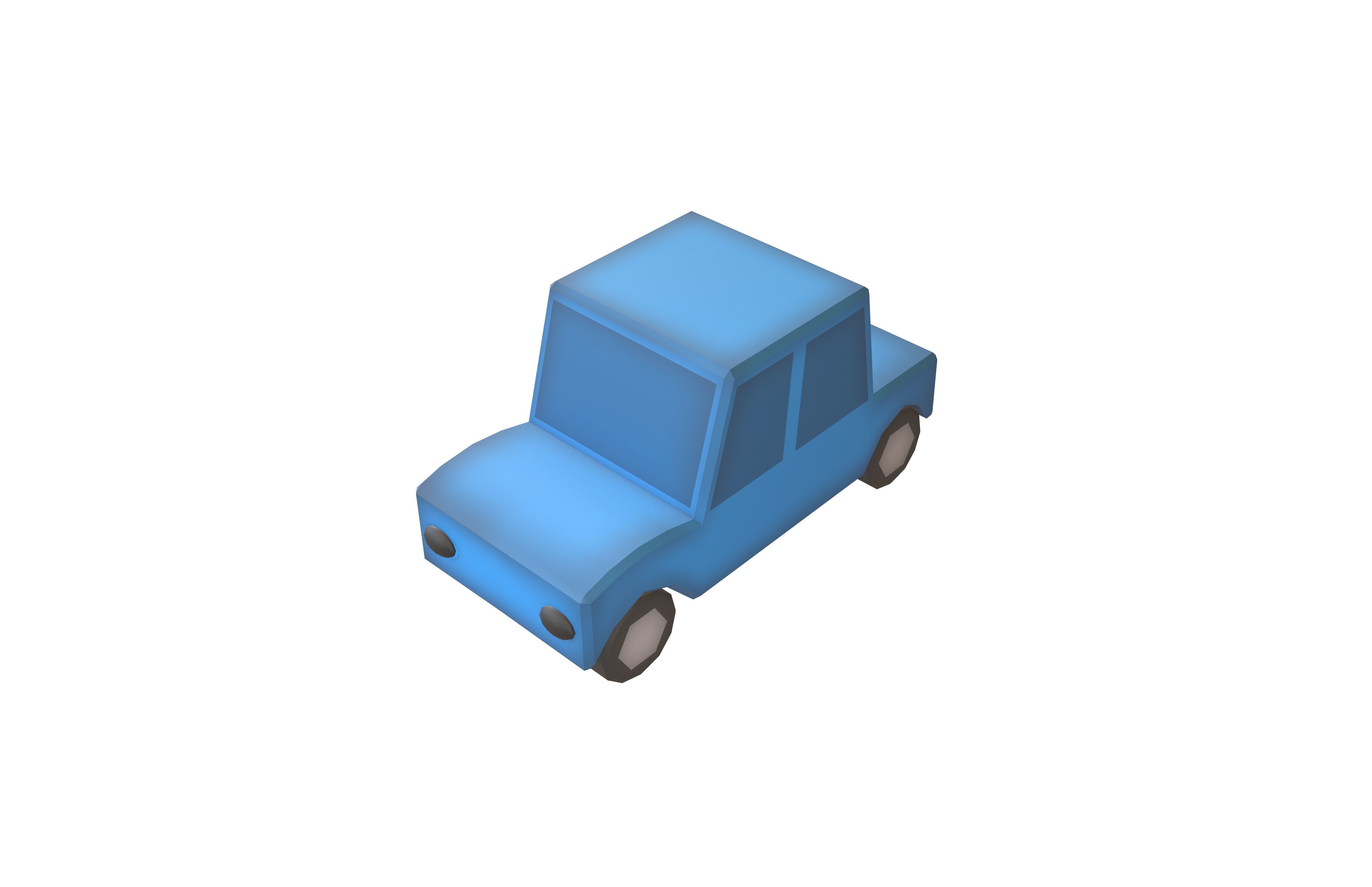 Cartoon Car v1 001 Low-poly 3D model_1