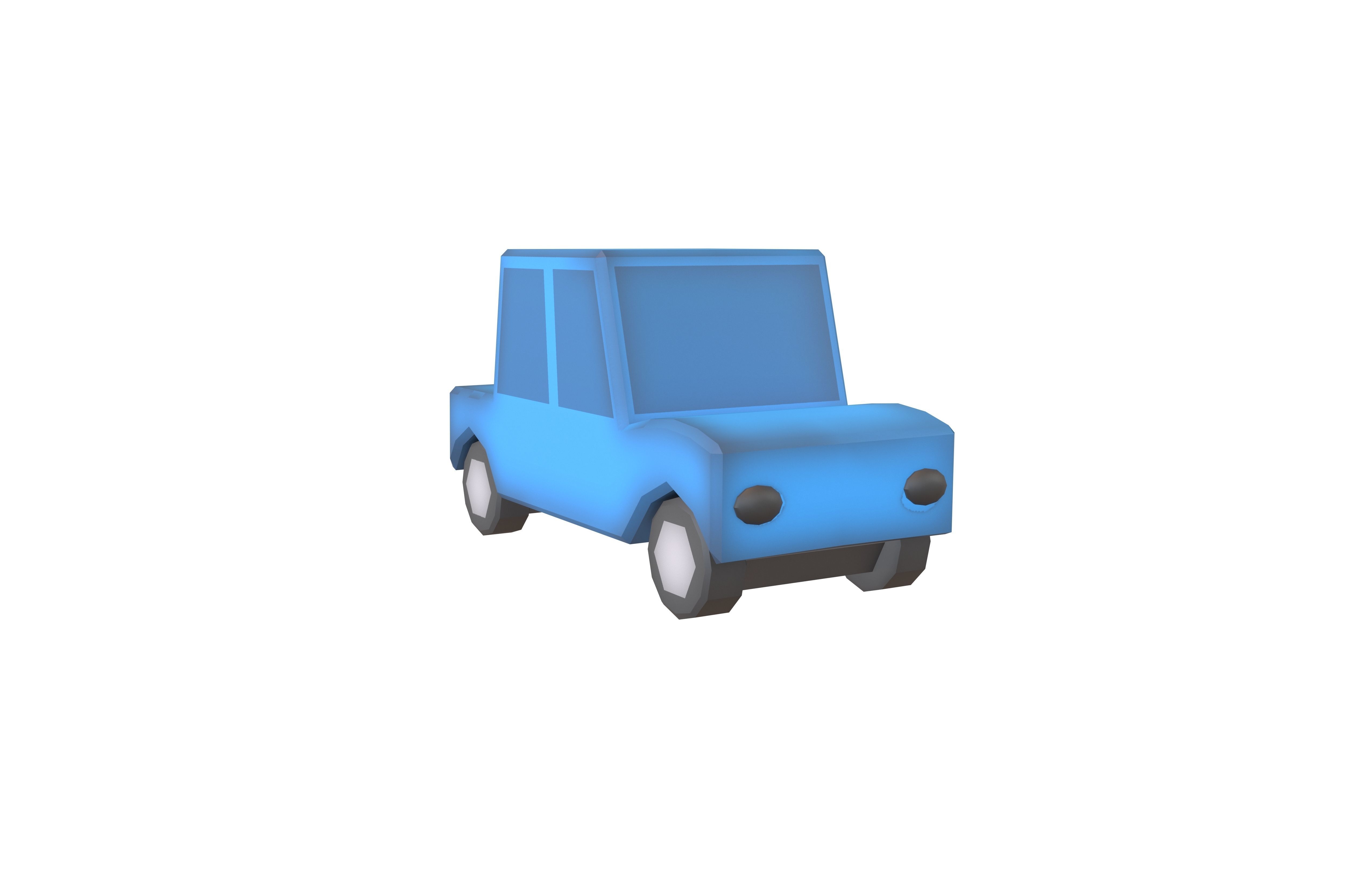 Cartoon Car v1 001 Low-poly 3D model_3