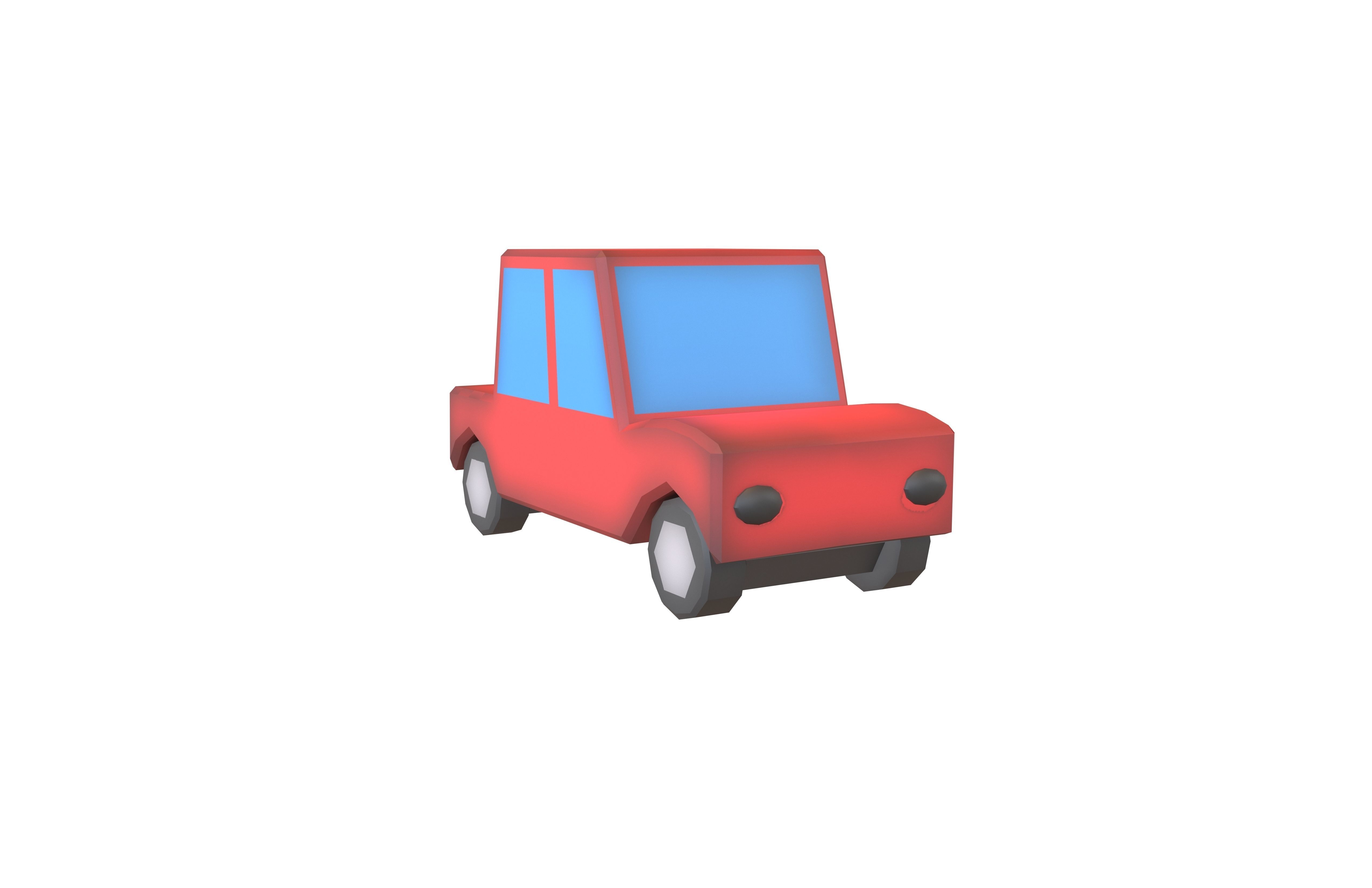 Cartoon Car v1 002 Low-poly 3D model_1
