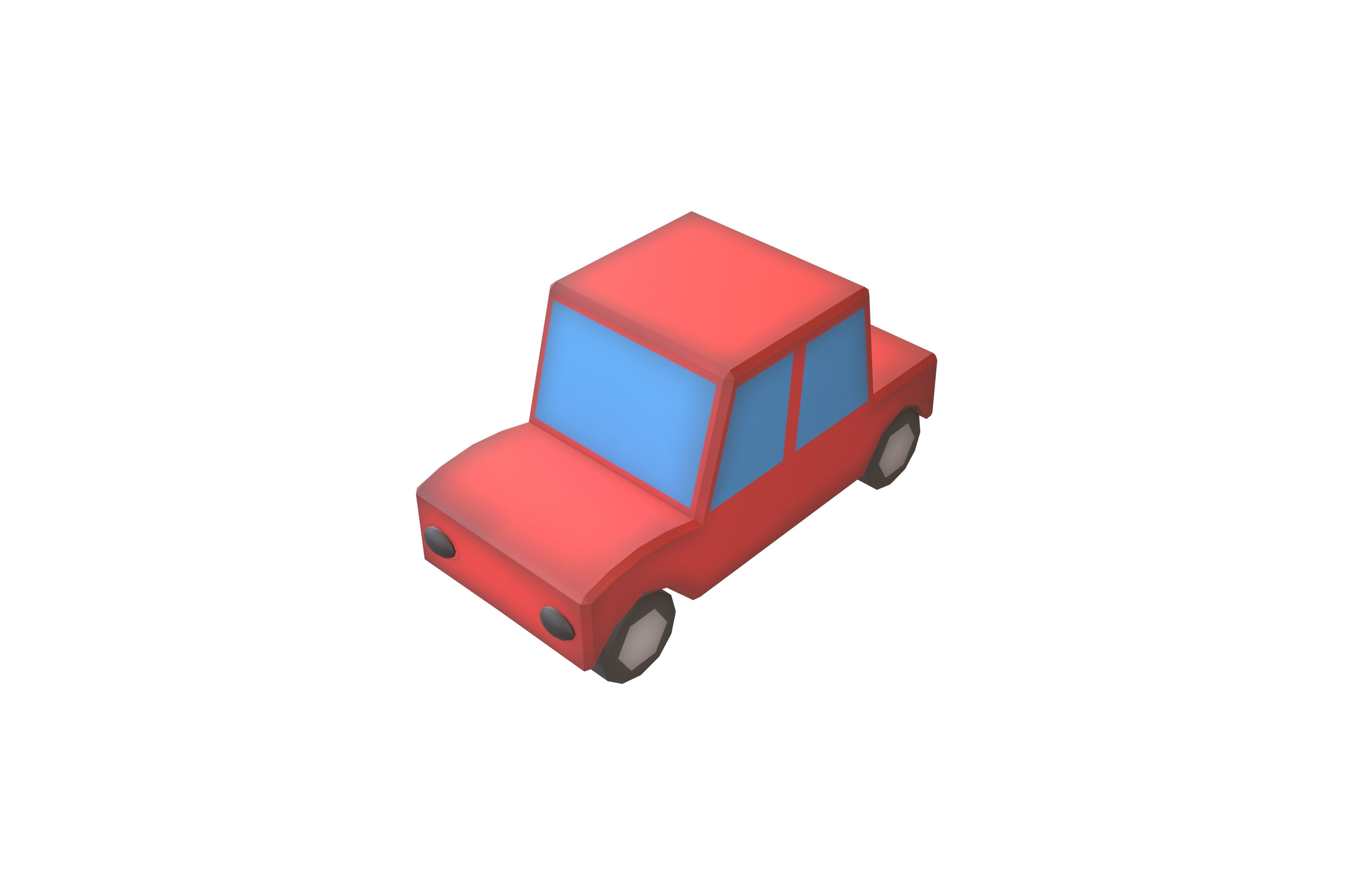 Cartoon Car v1 002 Low-poly 3D model_2