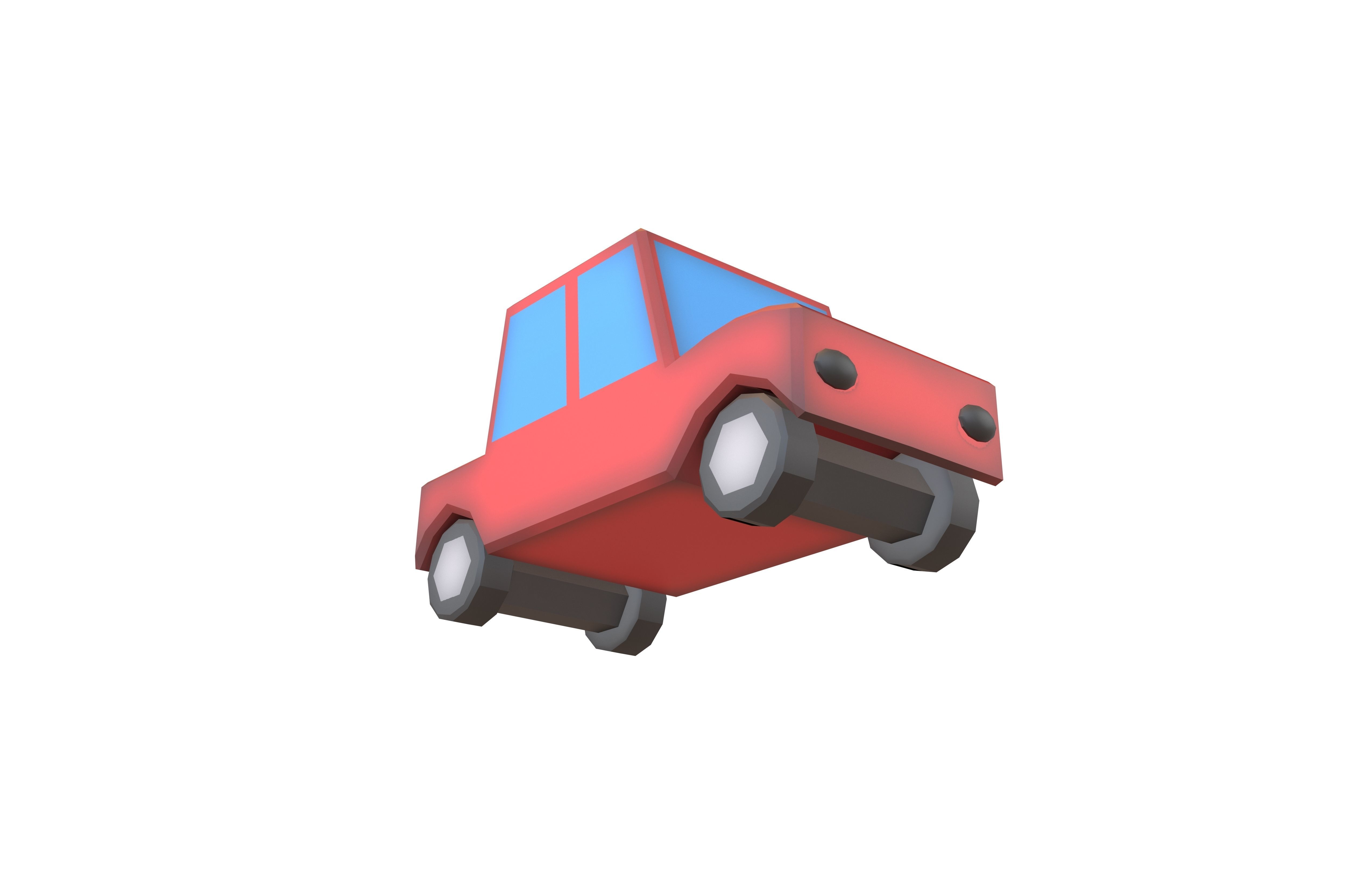Cartoon Car v1 002 Low-poly 3D model_3