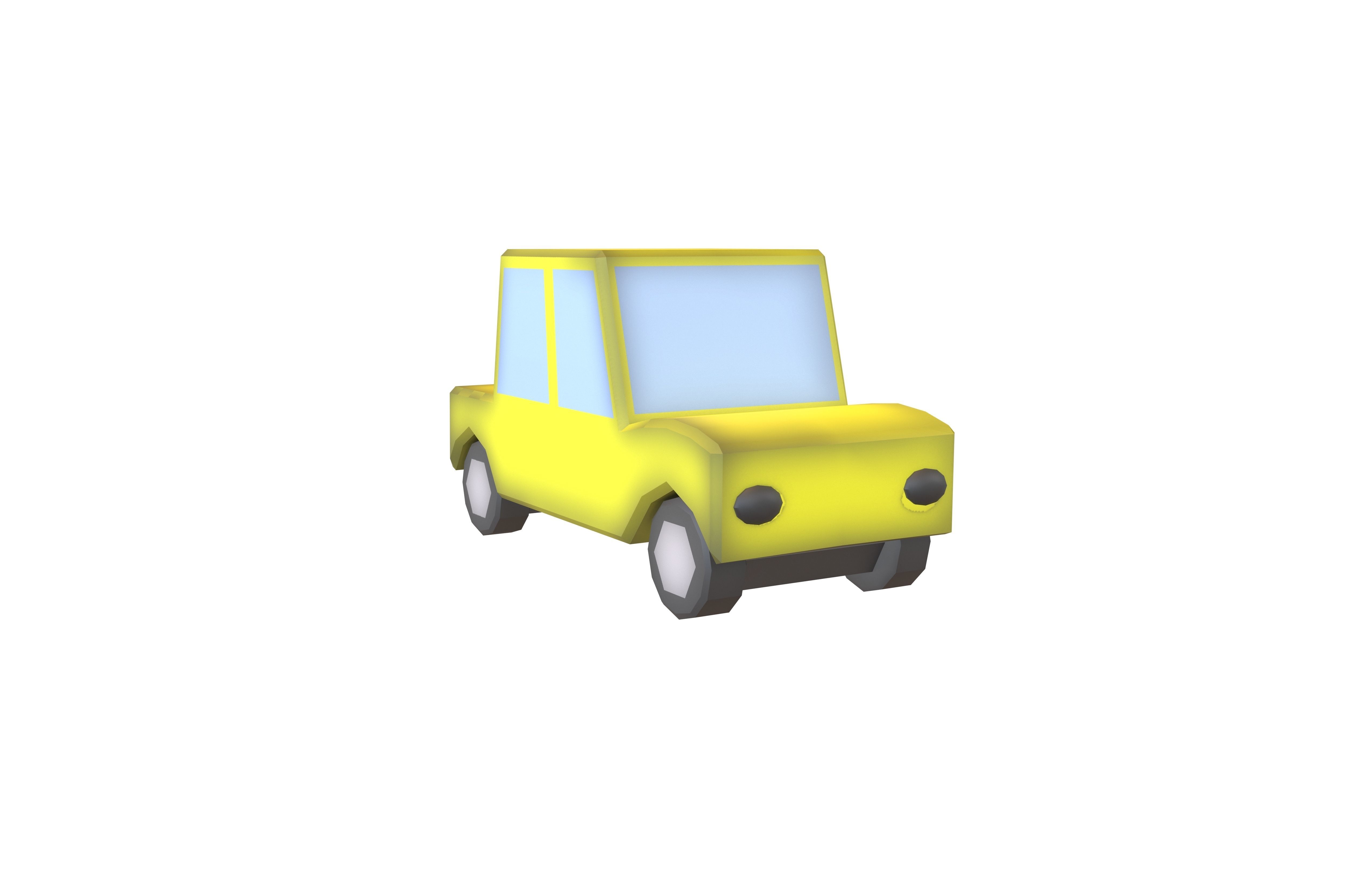 Cartoon Car v1 003 Low-poly 3D model_1