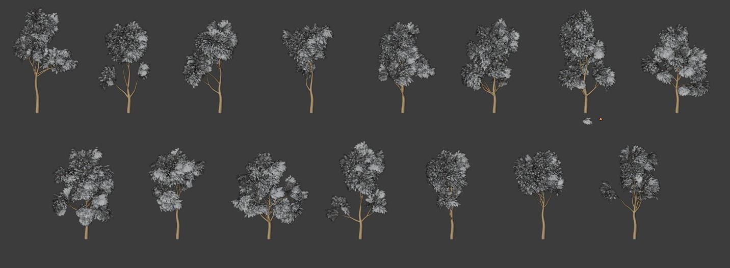 Tree Stylized 15 variations 3D model_16