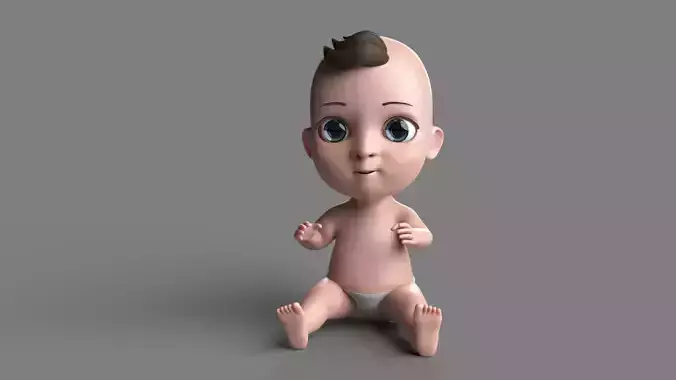 Cartoon Baby  Rigged 3D model - 3dcartoonworld 3D model