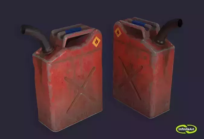 Jerrycan two plastic fuel canisters