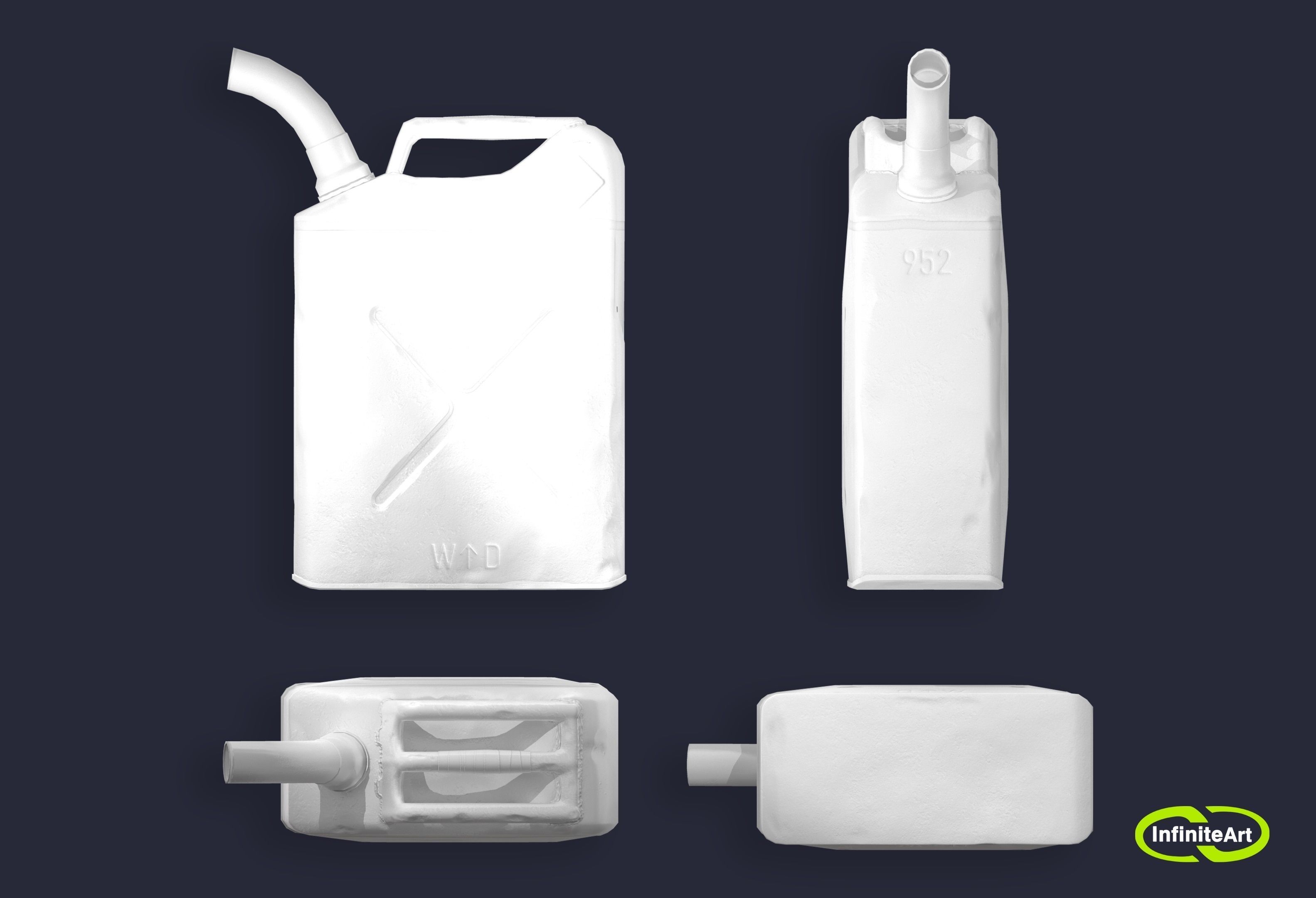 Jerrycan two plastic fuel canisters Low-poly 3D model_5
