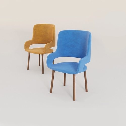 Chair pair of chairs Low-poly 3D model