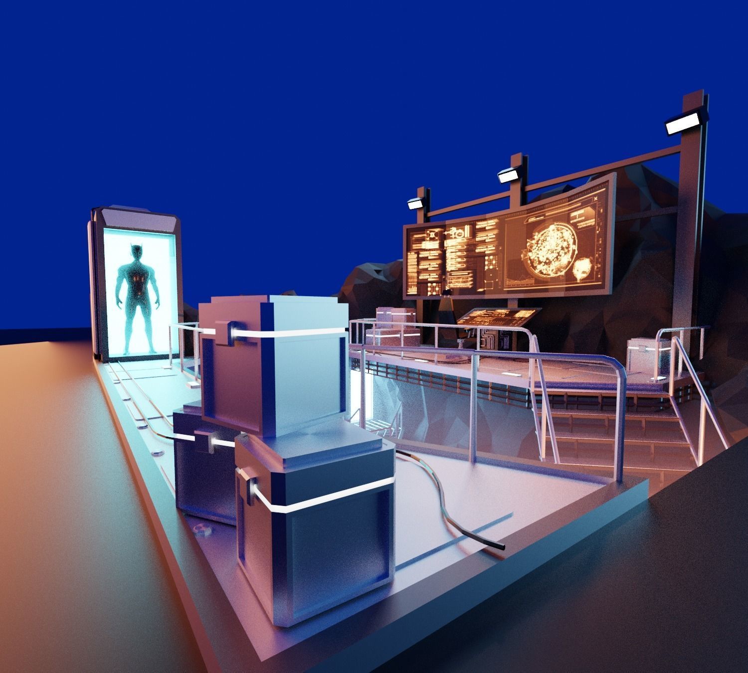 Cartoon Batcave 3D model_6