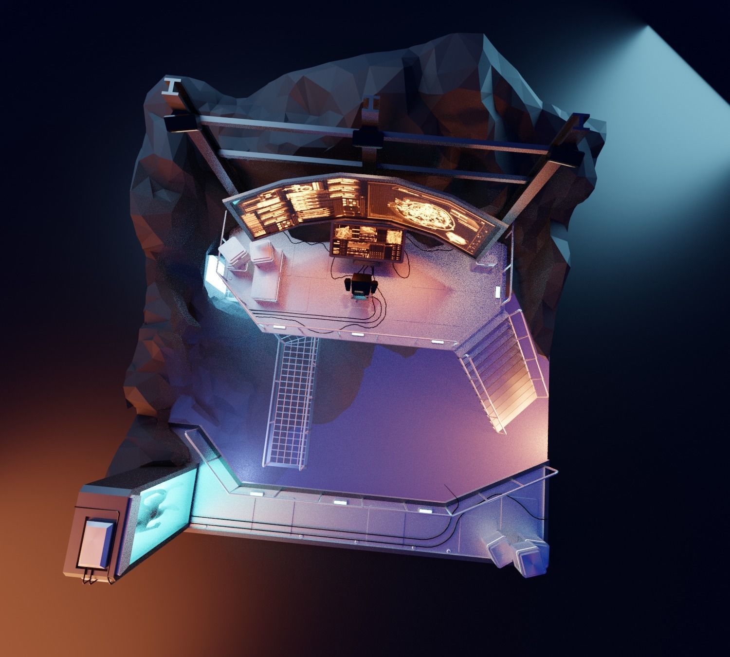 Cartoon Batcave 3D model_9