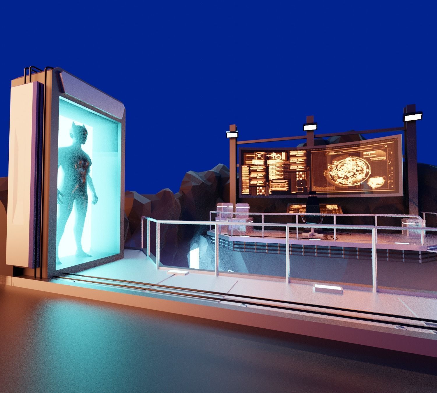 Cartoon Batcave 3D model_4