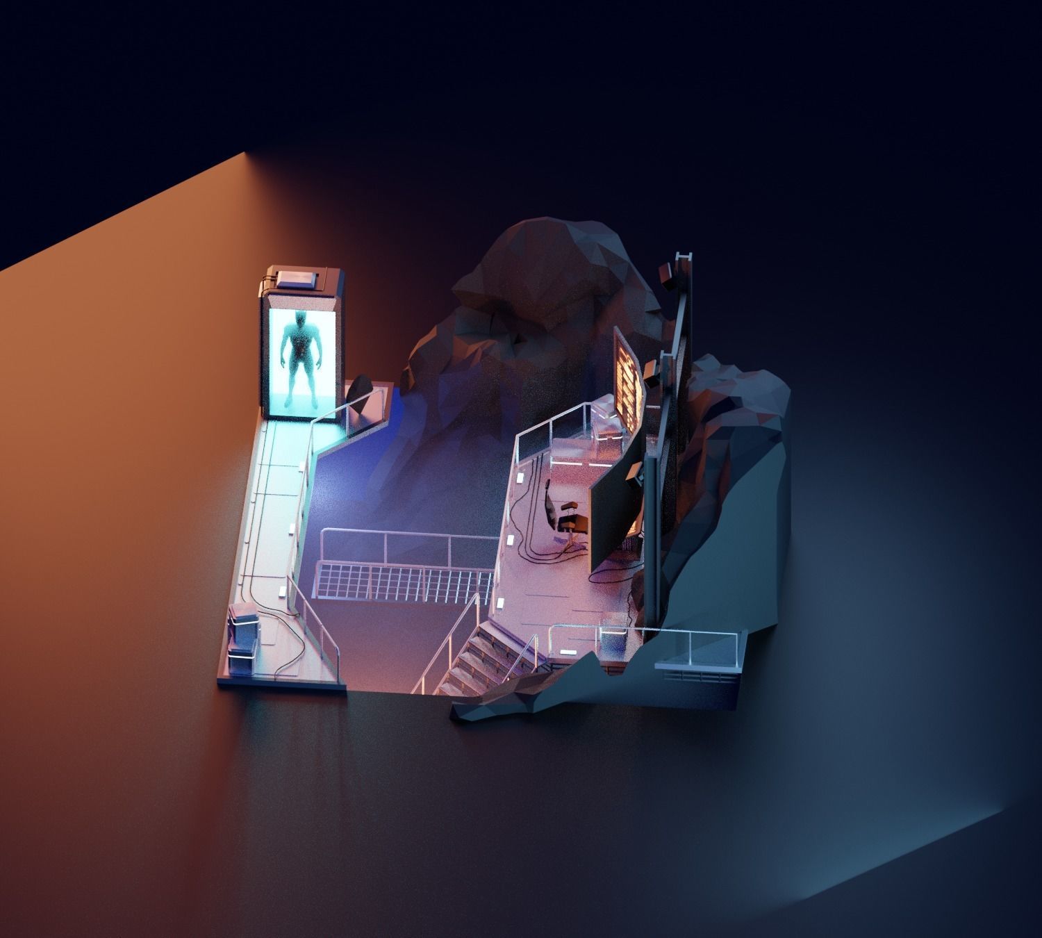 Cartoon Batcave 3D model_24