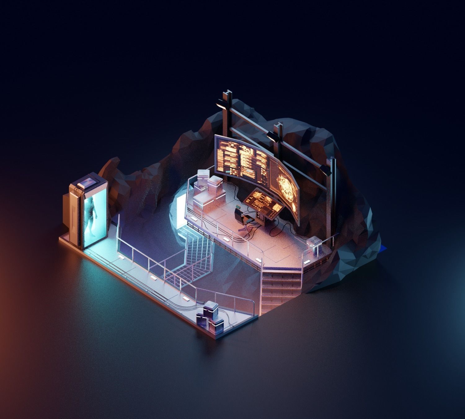 Cartoon Batcave 3D model_10