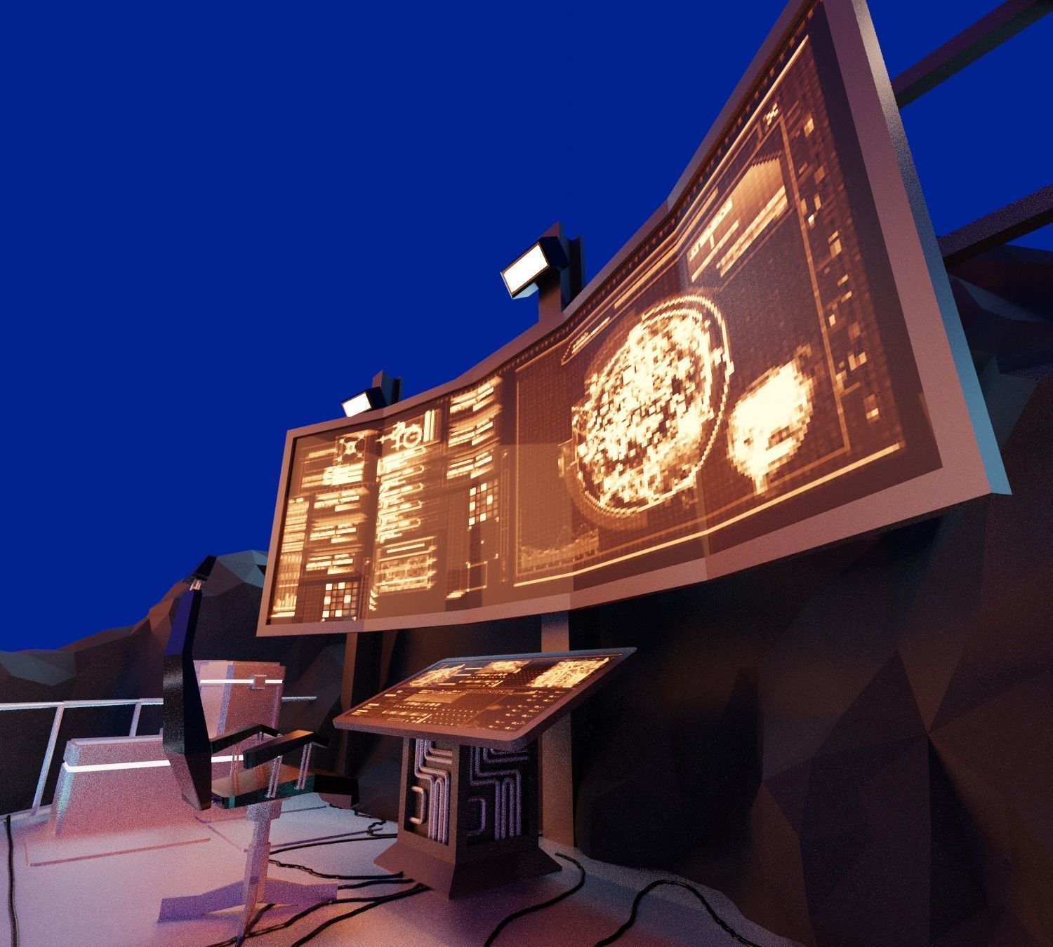 Cartoon Batcave 3D model_7