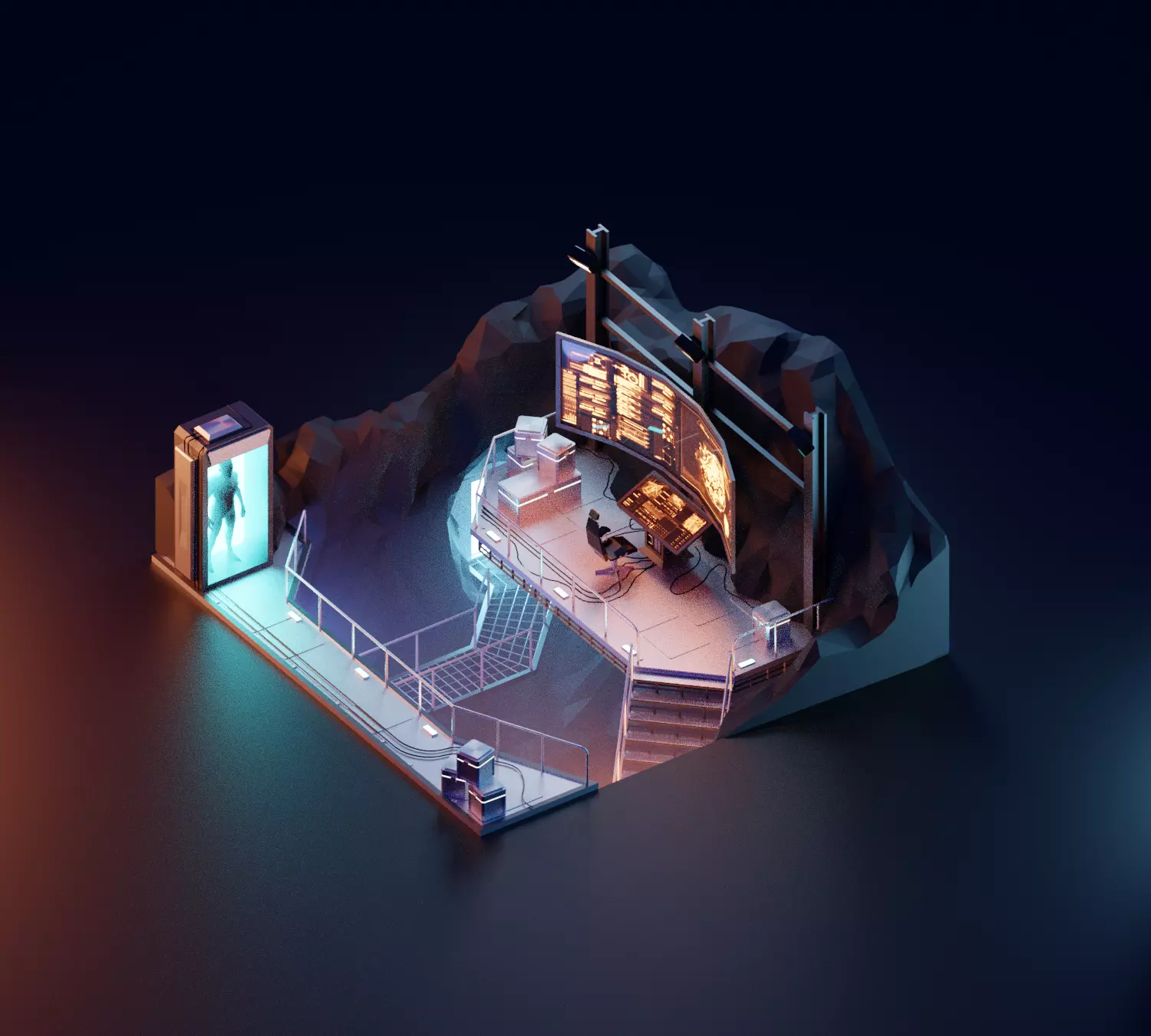 Cartoon Batcave 3D model_0