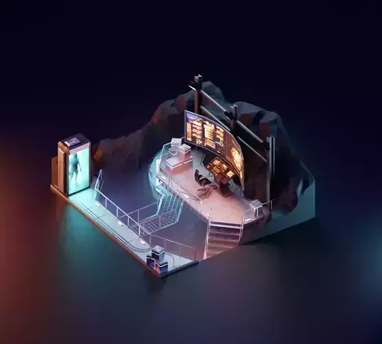 Cartoon Batcave 3D model Cartoon Batcave 3D model