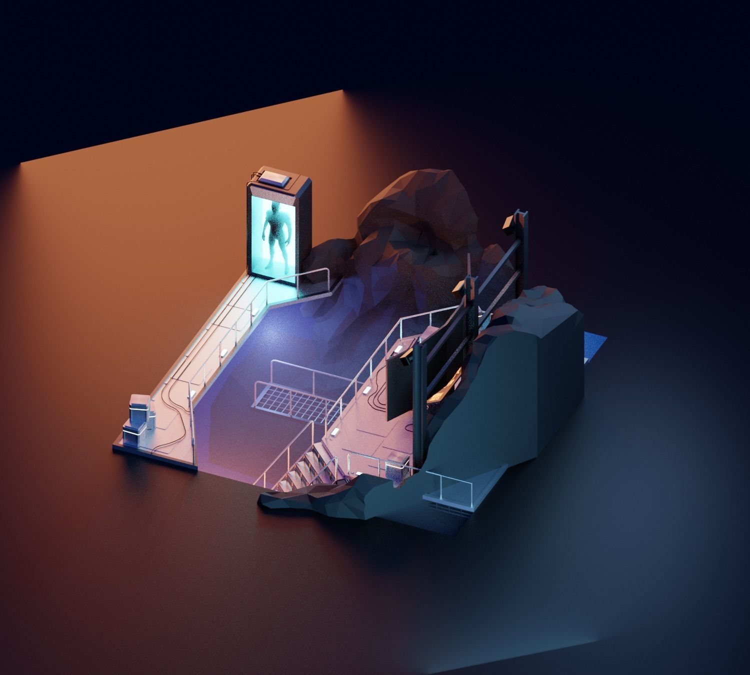 Cartoon Batcave 3D model_23