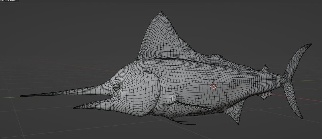 Sword Fish Animated Low-poly 3D model_9