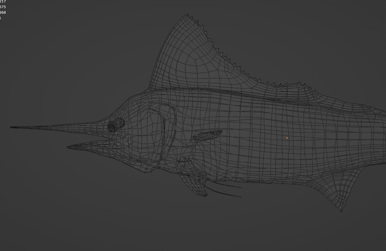Sword Fish Animated Low-poly 3D model_16