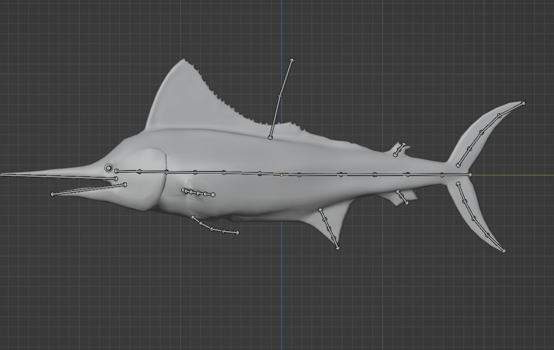 Sword Fish Animated Low-poly 3D model_17