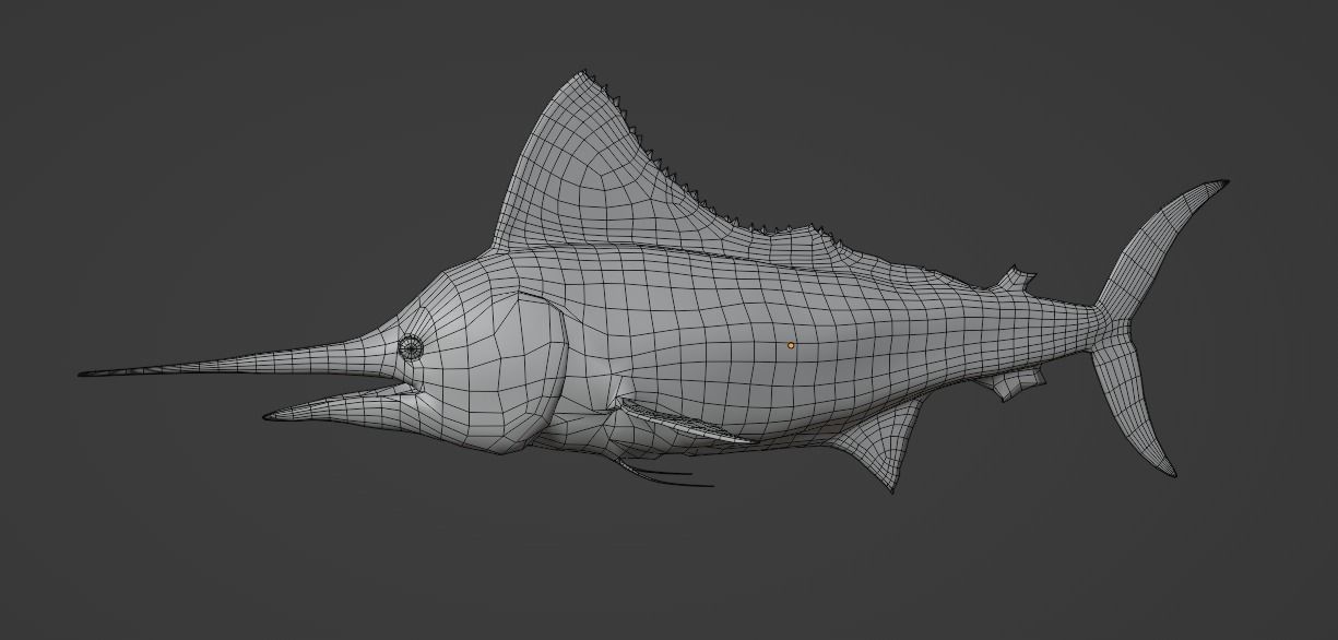 Sword Fish Animated Low-poly 3D model_8