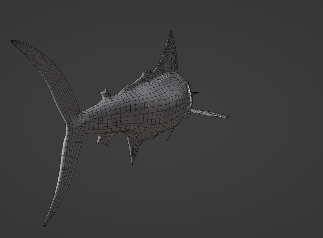 Sword Fish Animated Low-poly 3D model_13