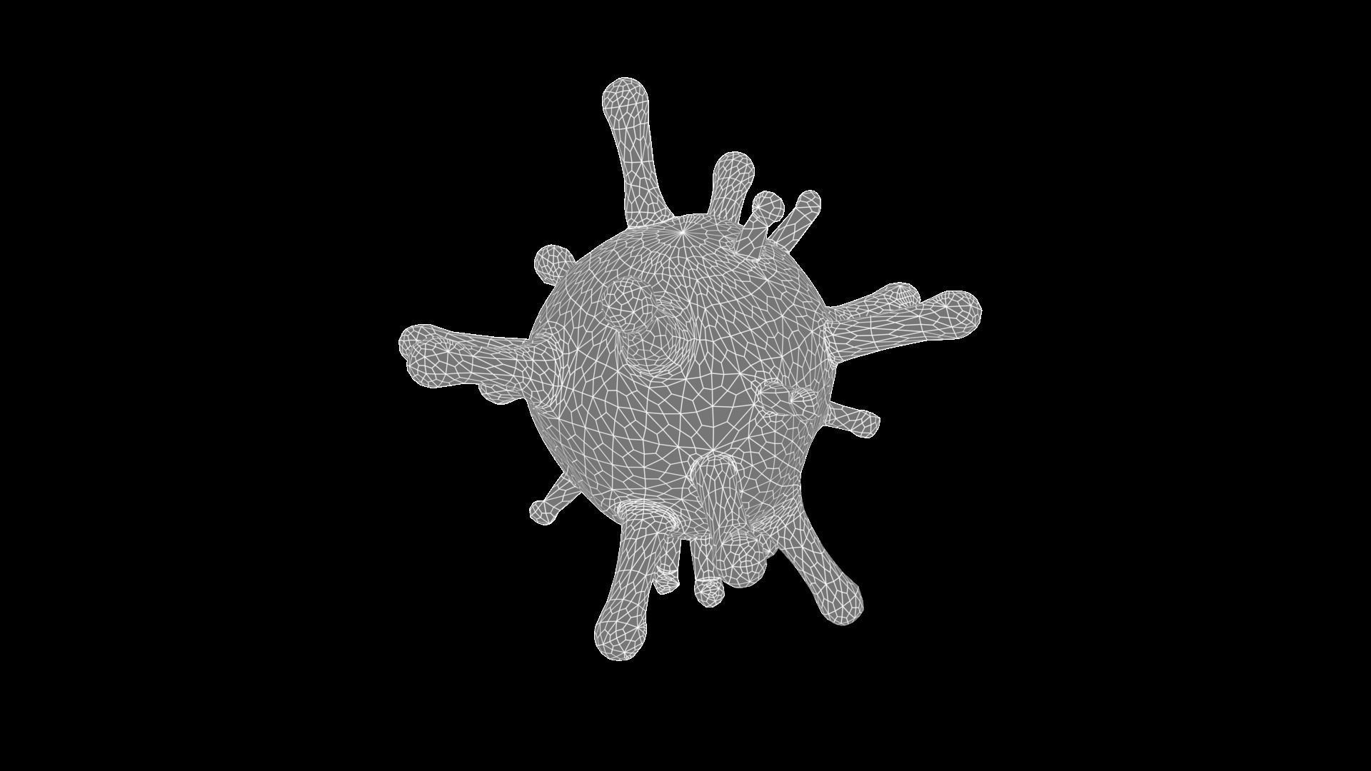 Virus - Variant A Low-poly 3D model_6