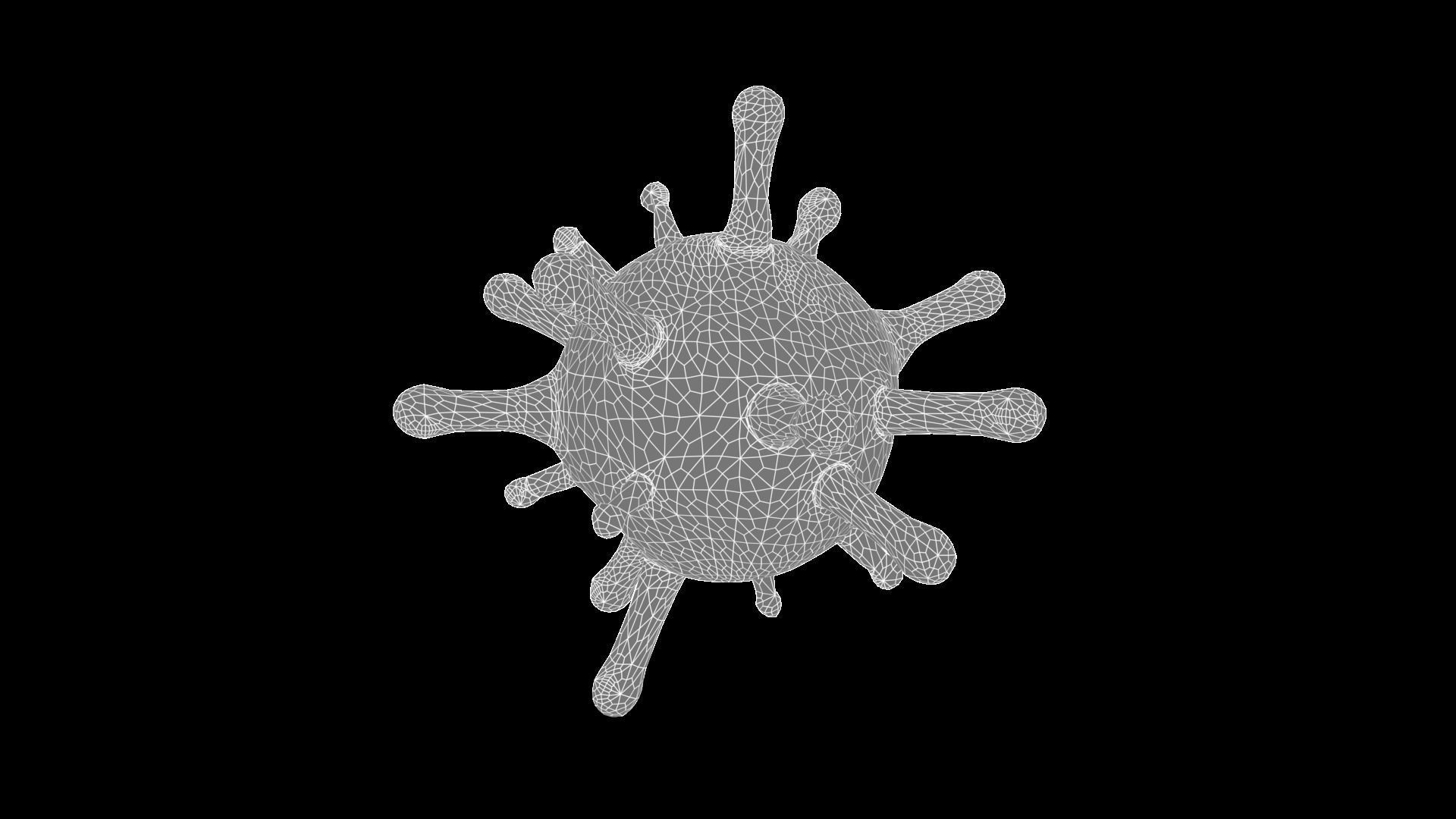 Virus - Variant A Low-poly 3D model_5